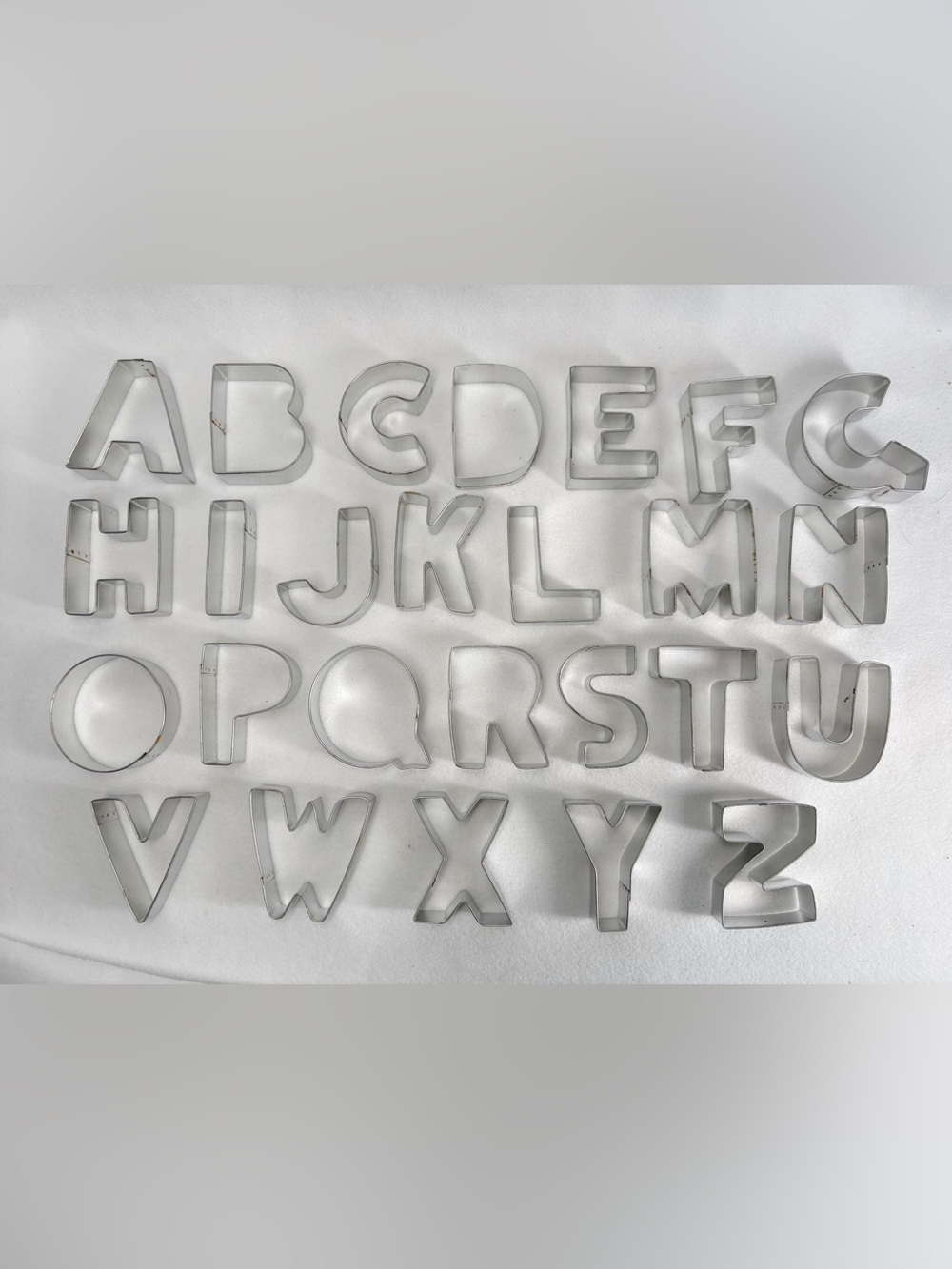 Set of 26 Alphabet Tin Plated Steel Cookie Cutters